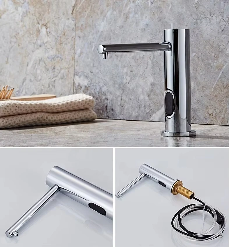 Modern Design Brass Automatic Foam Soap Dispenser with Infrared Intelligent Sensor Faucet for Hotels