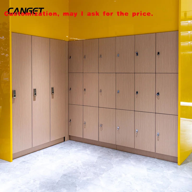 مخصص. خزائن الصالة الرياضية الخشبية المدمجة HPL مع قفل الوسادة سبا #1