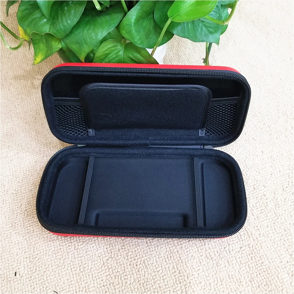 

Bag 10 Slot Red PU EVA Smooth Console Carrying Box Zipper Wear Resistant Console Case Travel