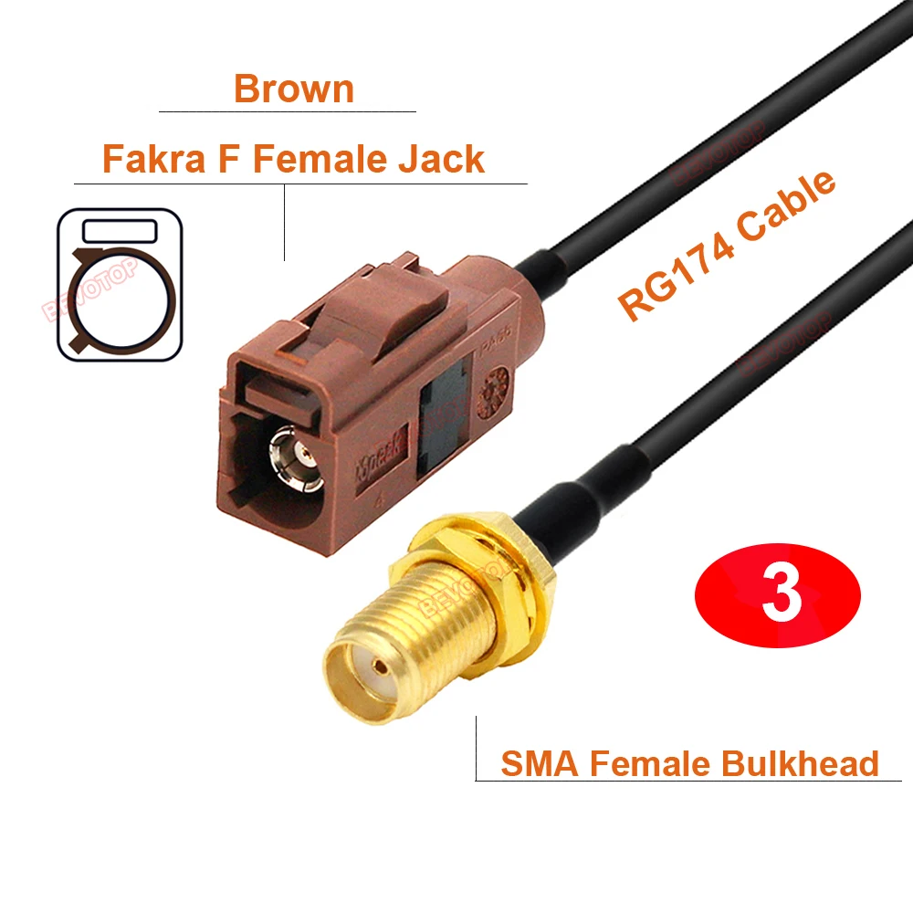 1 قطعة فقرا F إلى SMA ذكر/أنثى RG174 RF كابل محوري فقرا إلى SMA سلك توصيل معزز تسخير BEVOTOP حسب الطلب