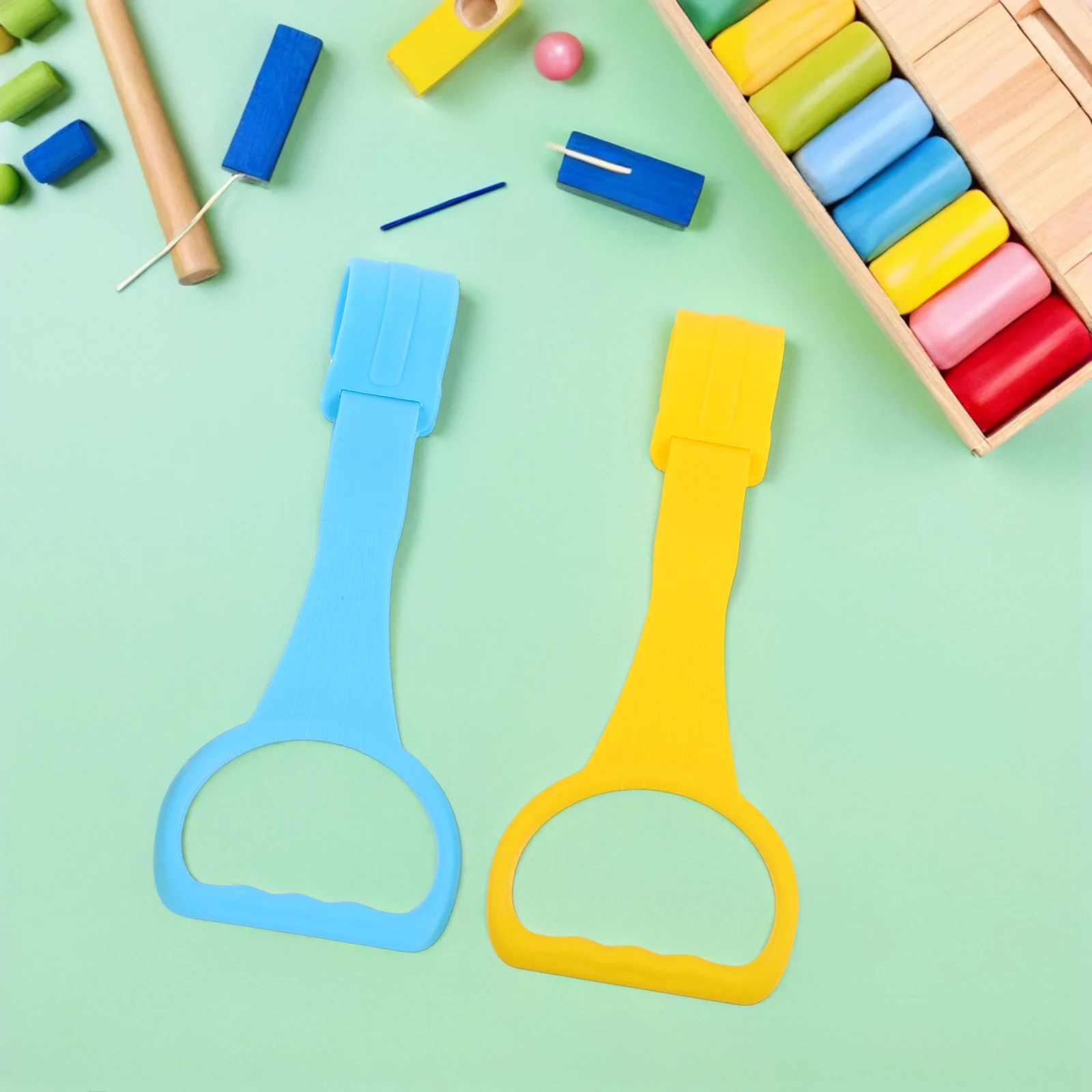4Pcs Baby Pull Up Rings Walking Assistance Infant Toddler Crib Hanging Rings Playpen Pull Up Bars Bed Ring