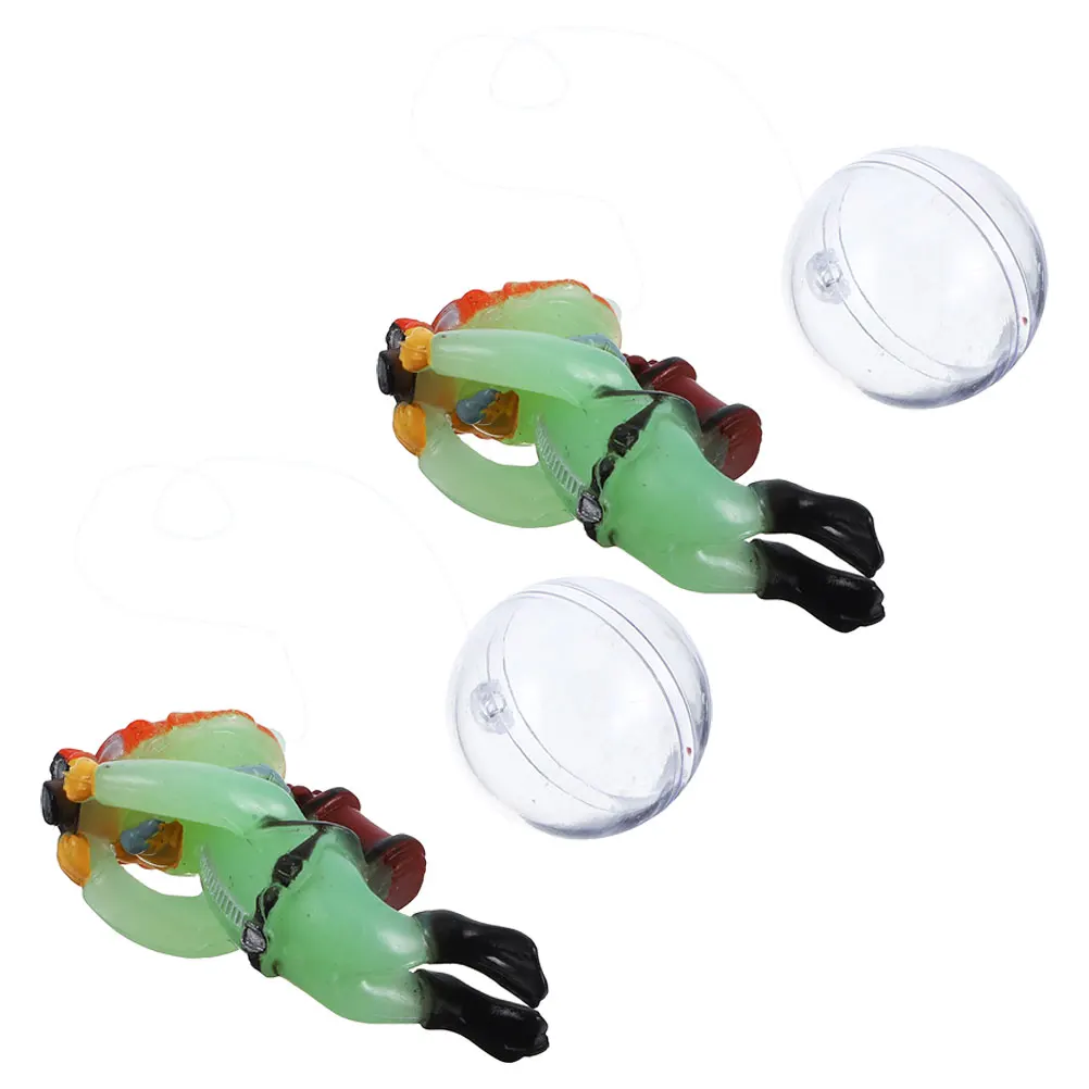 

2 Pcs Diver Ornaments Floating Fish Tank Decor PVC Cartoon Aquarium Accessories Betta Tank Toys Fish Playmates