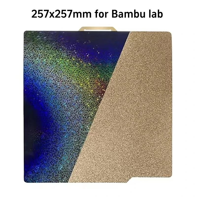 

Текстурированная пластина PEY PEI для Bambu Lab X1C/X1/X1E/A1/P1S/P1P, двухсторонний пружинный стальной лист PEY PEI 257x257 мм для Bambulab