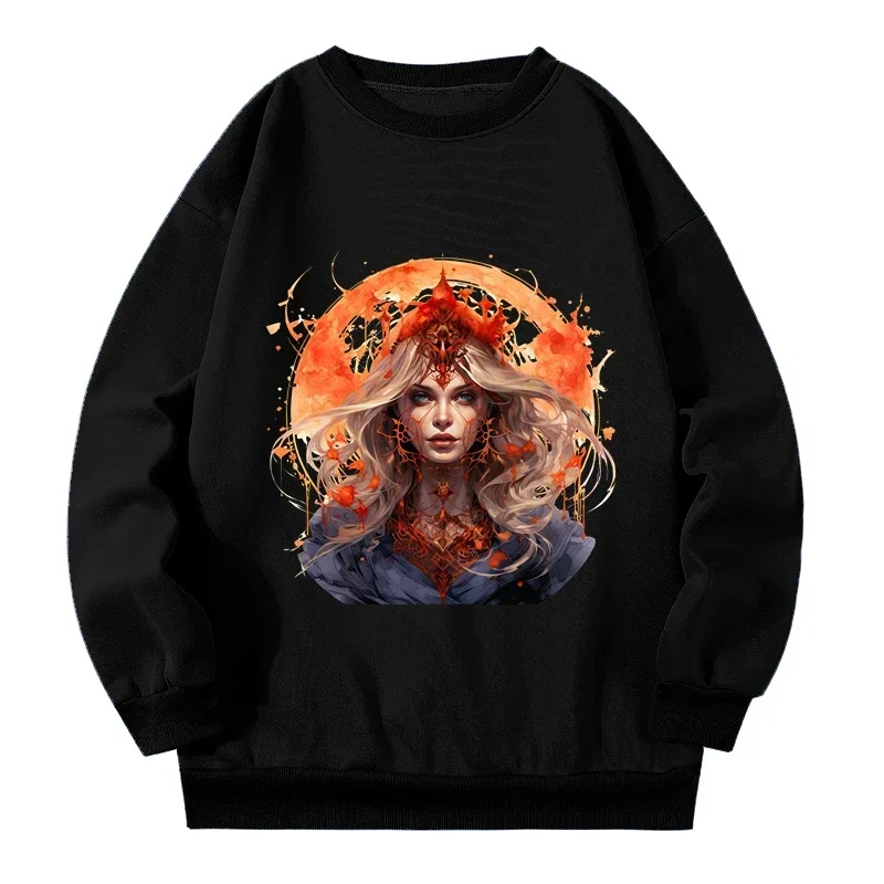 Vintage Plus Size Bizarre Skull Women Sweatshirts with Print Autumn Spring Fashion Style Sweatshirt Female Street Trendy Tops