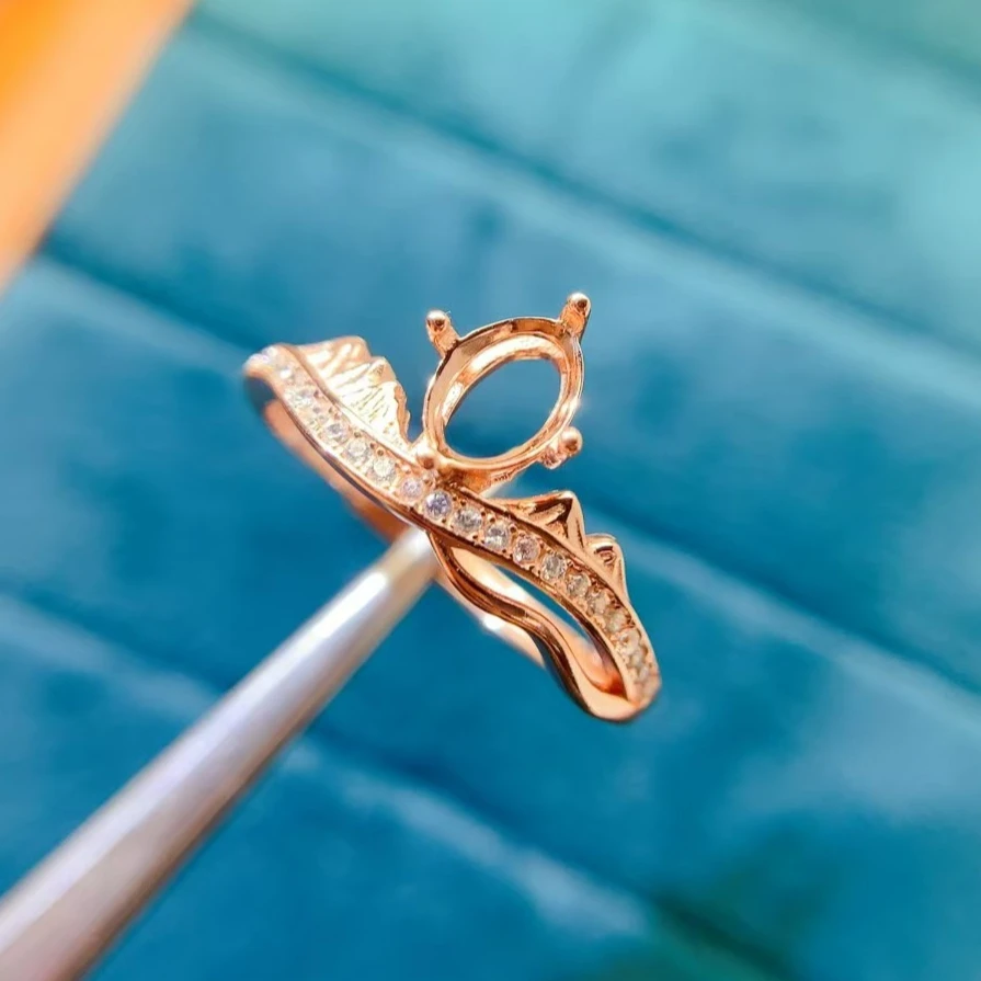 

Wholesale Price 925 Silver Gemstone Ring Setting for Jewelry Shop High Quality 18K Gold Plated Ring Setting