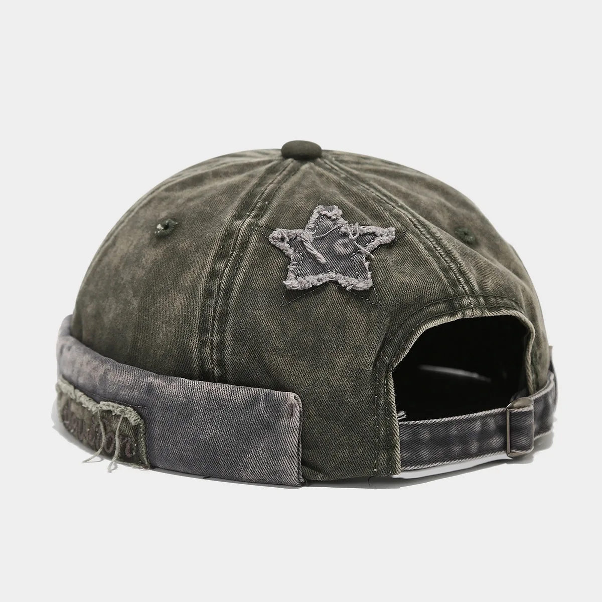 Unisex Washed Color Brimless Caps Without Visor Star Splicing Docker Cap Letter Adjustable Beanie Hat Vintage Style Hip Hop Hats 5