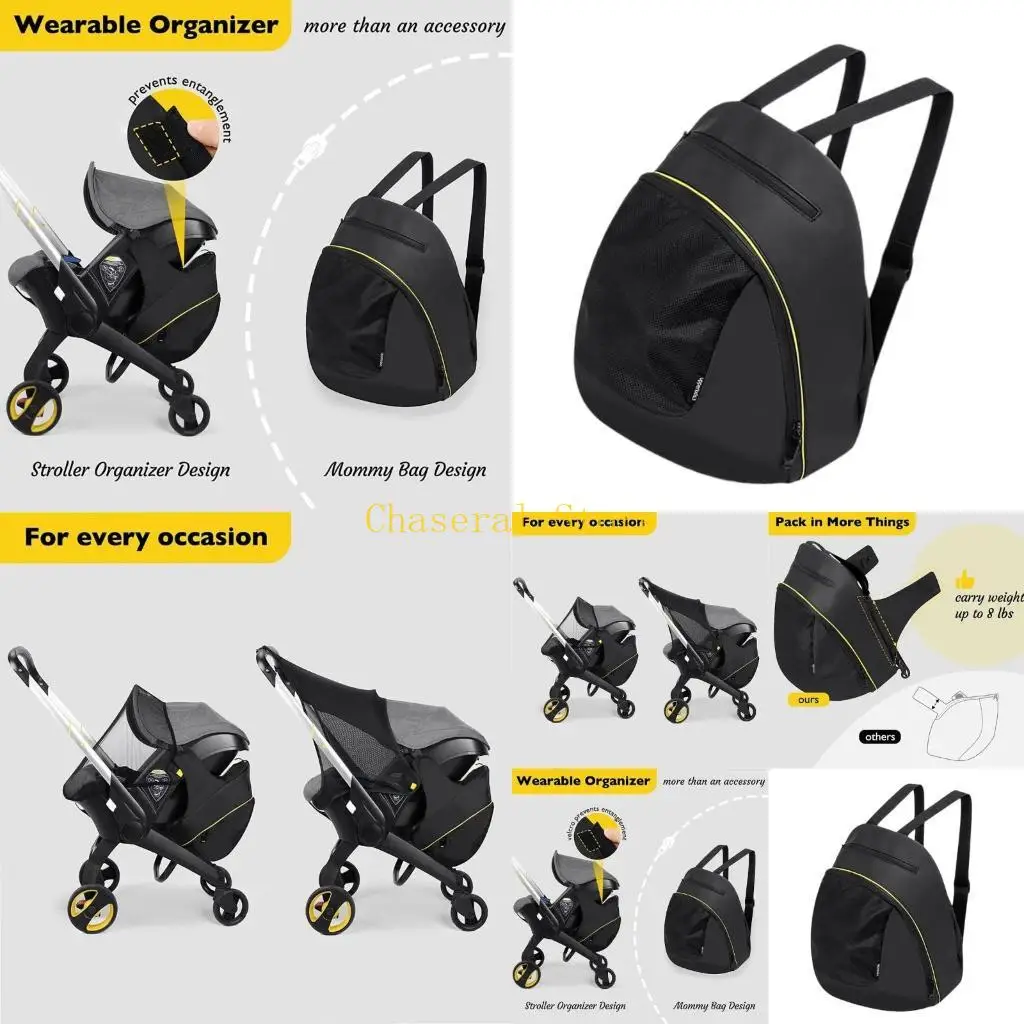 E7CE Convenient Baby Strollers Storage Bag Fashionable Mom Backpack Shoulder Bag Water Resistant for Foofoo Strollers