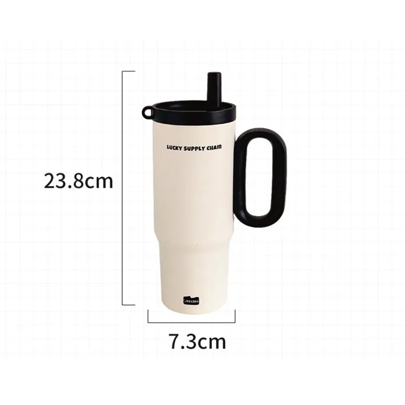 720 ml Edelstahl-Thermosbecher mit Strohhalm und Griff, Eiskaffee, Getränk, vakuumisolierter Becher, Auto-Reise-Wasserflasche im Freien – Detail 8