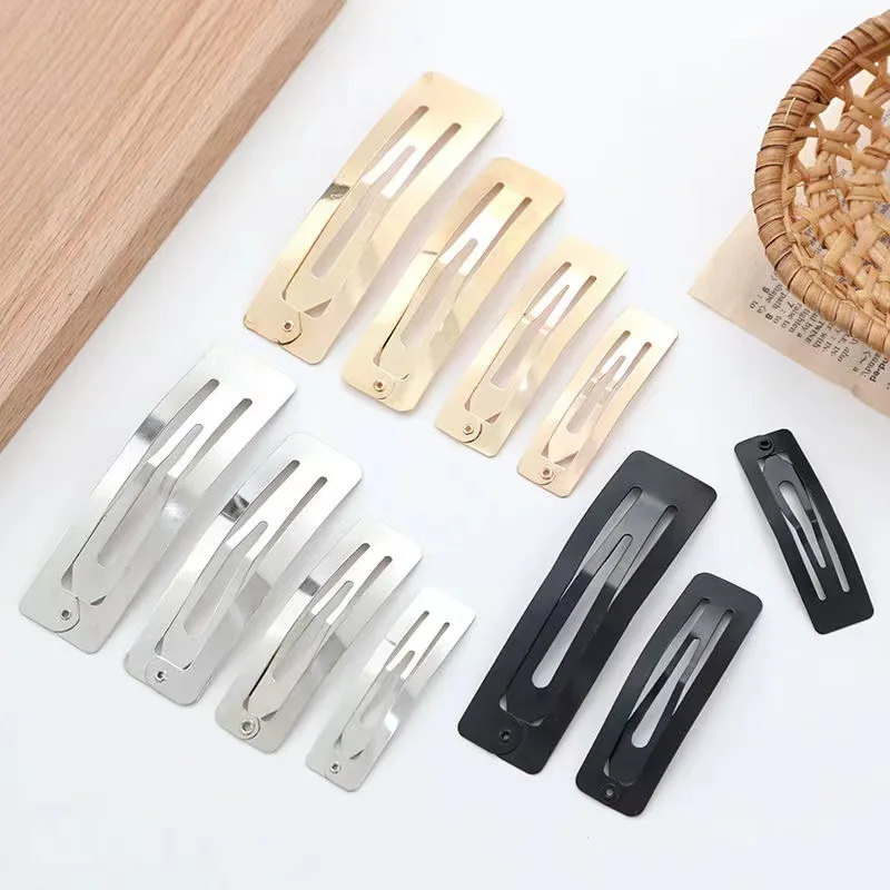 20pcs 3 Colors Metal Square Hair Clips Lady Hairpins Snap BB Hairpin Base for DIY Jewelry Making Women Hairgrip Hair Accessories