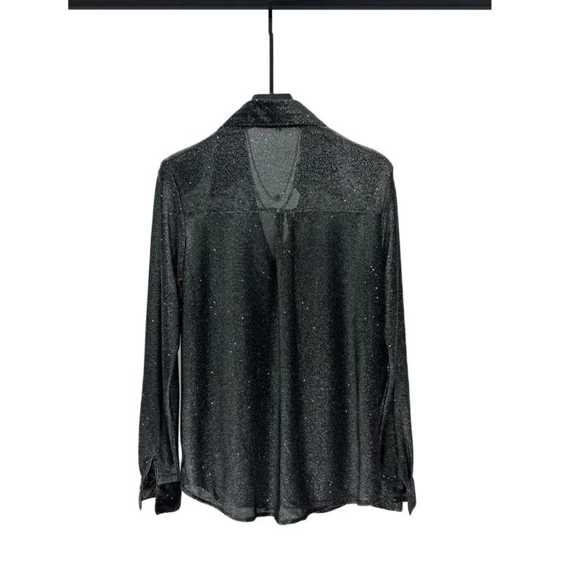 WVGA 2026 Spring Summer New Men Tide Korean Starry Sky Trendy Long Sleeve Shirts Niche Chic Casual Gold Stamping Tops Ins W18314