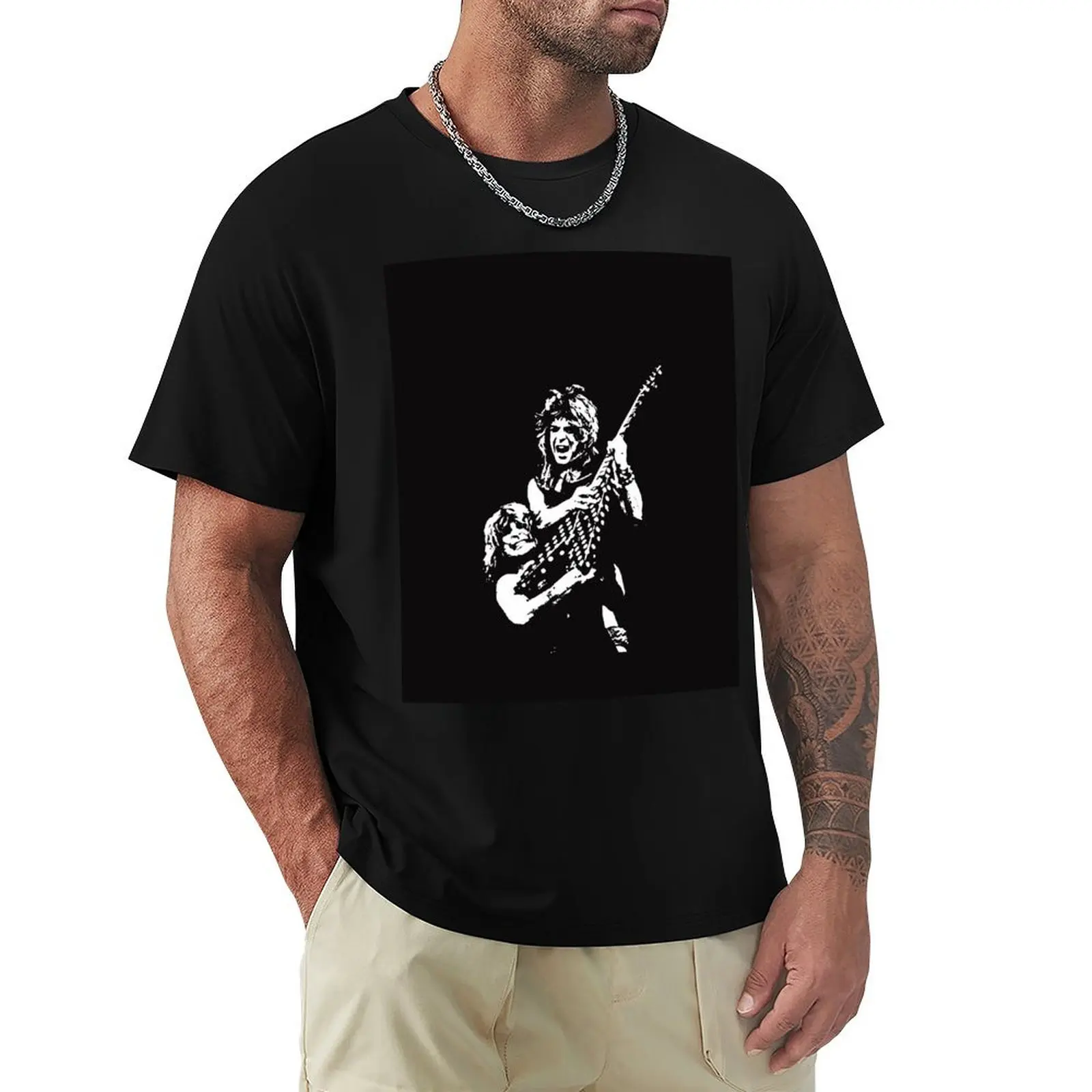 

Randy Rhoads Tribute T-Shirt graphic tee shirt Blouse T-shirts man blue archive clothing for men