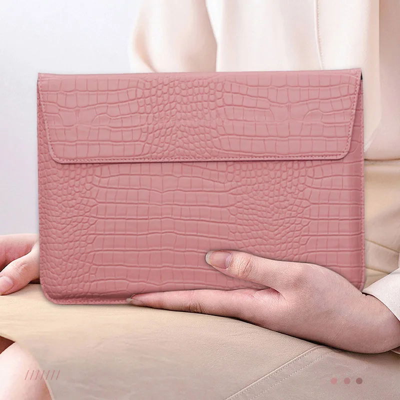 Leather Laptop Bag Tablet PC Sleeve Waterproof Notebook eBook Hand Bag With Foldable Stand Magnet Hasp for Macbook iPad HUAWEI