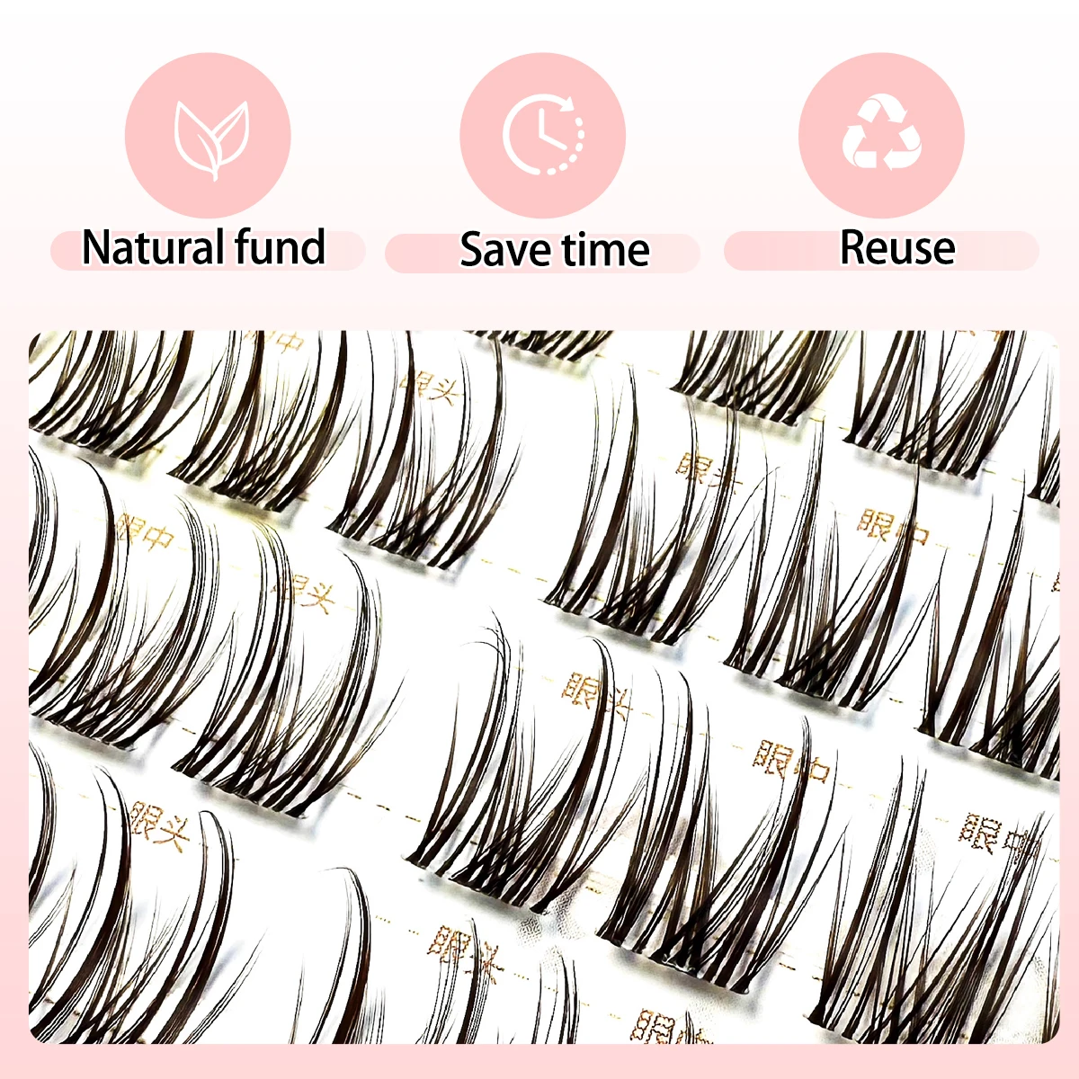 Cílios postiços magnéticos sem cola, 80 clusters, naturais, finos, reutilizáveis, cachos fofos, ultrafinos para iniciantes