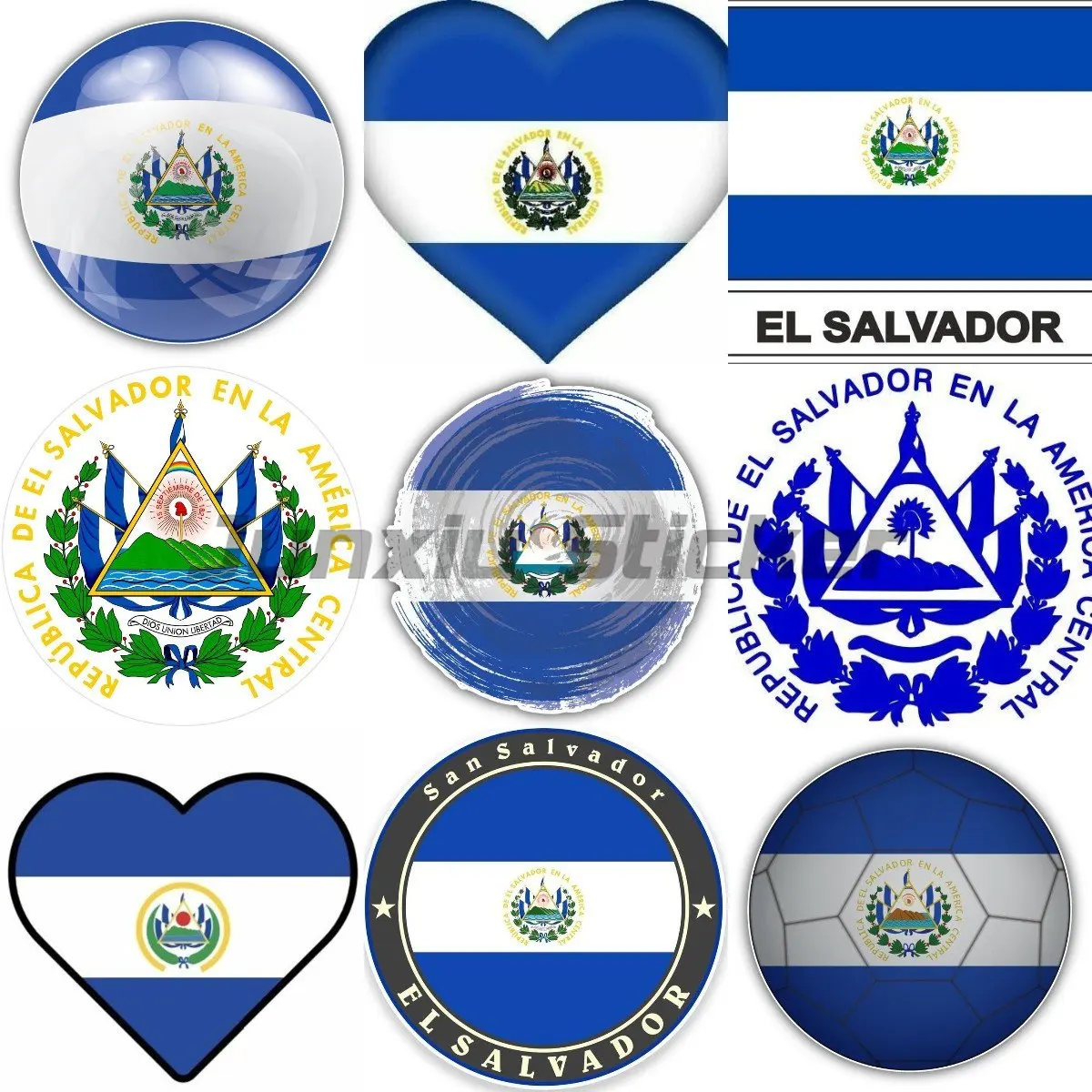 El Salvador National Flag Map National Badge Flag Vinyl Sticker Motorcycle Helmet Truck Stickers Laptop Stickers Bike