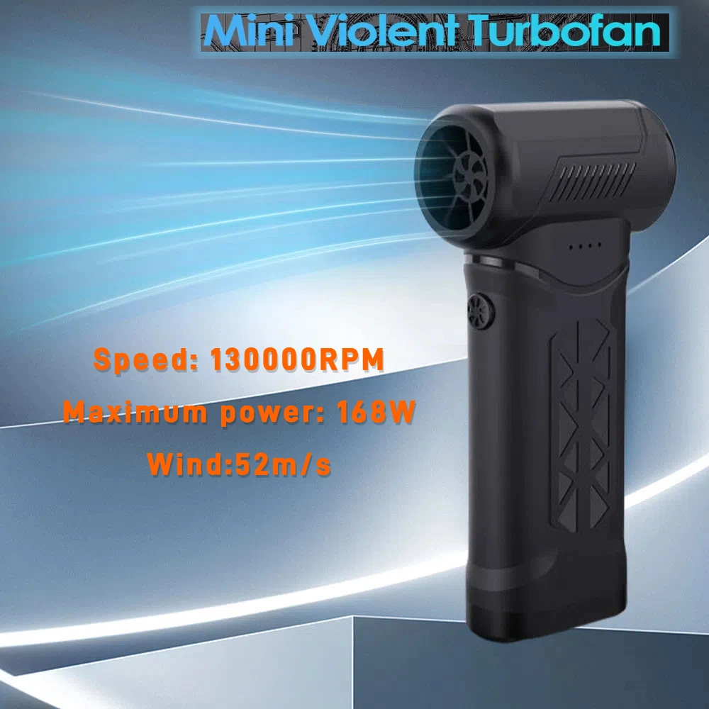 130000 RPM Mini Air Blower Handheld Electric Turbo Jet Fan Brushless Motor Violent Blower Wind Speed 52m/s Industrial Duct Fan