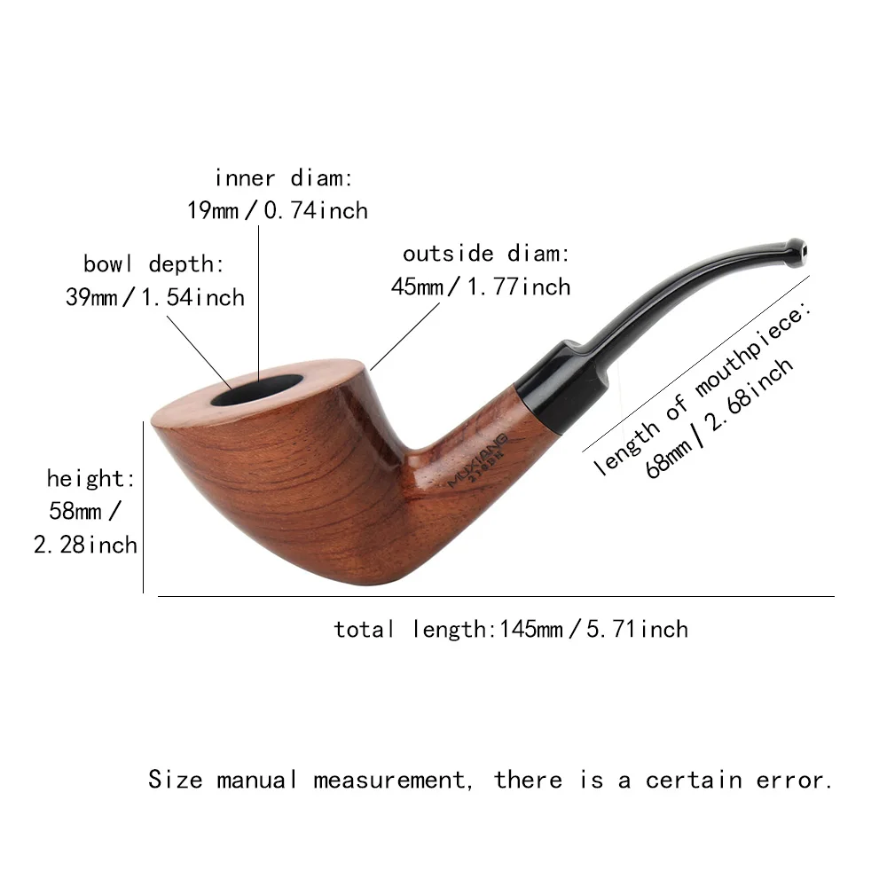 Old Fox Rosewood Tobacco Horn Pipe Set Accessories 9MM Activated Carbon Paper Filter Sandalwood Smoking Pipe With 10 Tools Kits