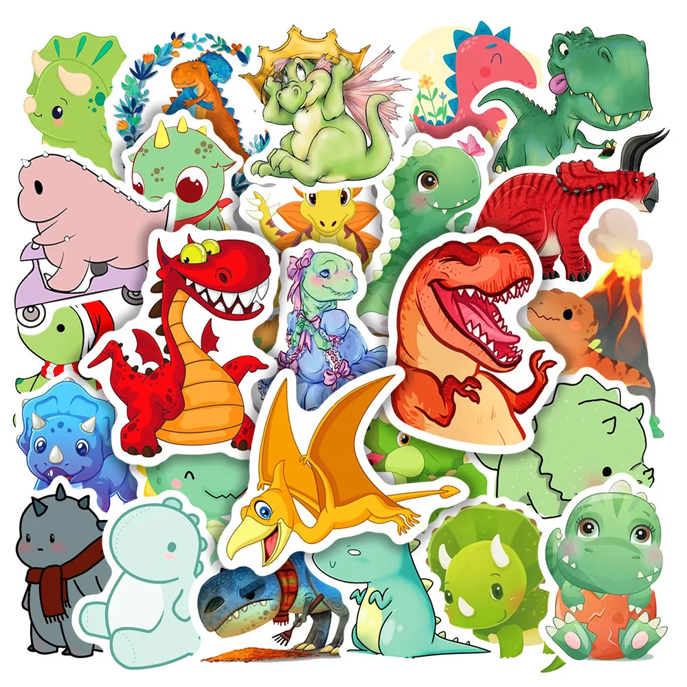 

50Pcs Cute Dinosaur Series Graffiti Stickers Suitable for Laptop Helmets Desktop Decoration DIY Stickers Toys Wholesale