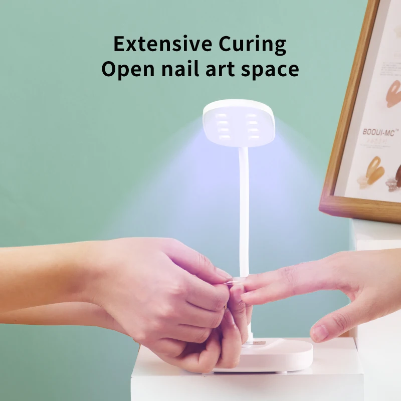 Portable LED UV LED Desktop Nail Lamp Quick Drying 360° Adjustable for Home DIY and Salon Nail Decoration Phototherapy Nail Care