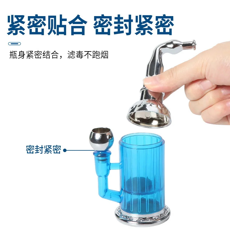 Portable Water Smoking Pipe Multifunction Circulation Cigarette Holder Healthy Reduce Tar Tobacco Pipe Smoke Gift for Men