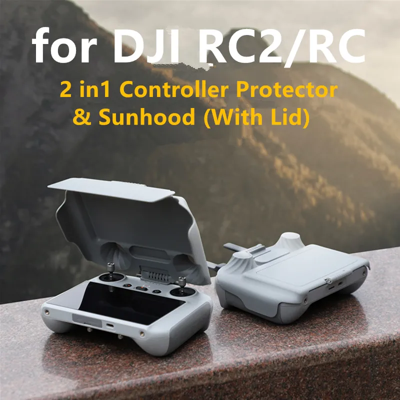 For DJI RC2 Sunshade for DJI Air 3/Mini 3 Pro/Mini 4 Pro RC Sunshade with Secondary Panel 2-in-1 Protective Cover Accessories