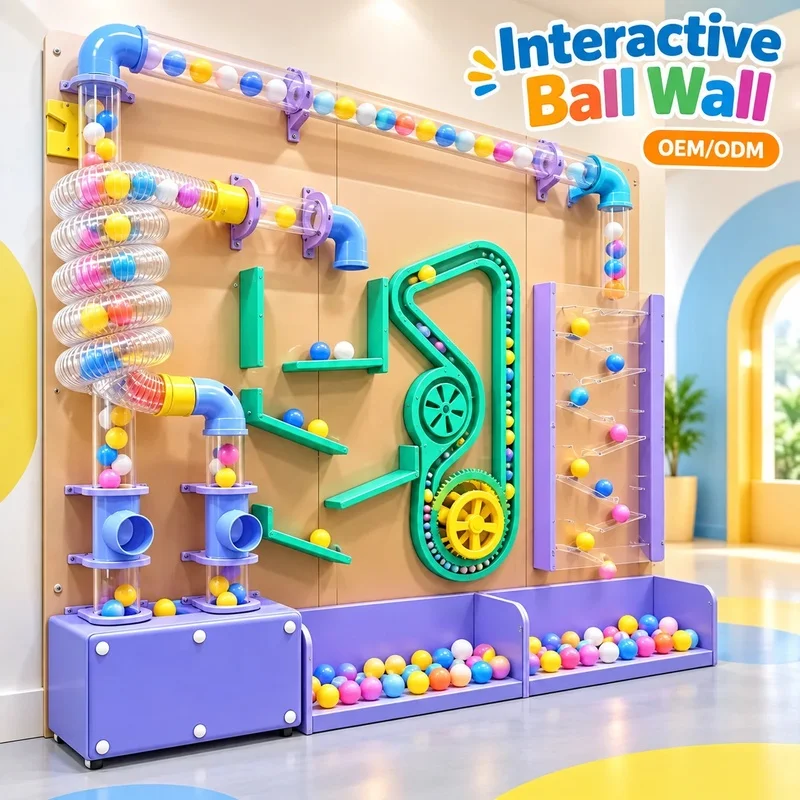Interactive Ball Wall Game Playground Equipment STEM Learning Sensory Play System OEM ODM Custom Kids Indoor Play Center