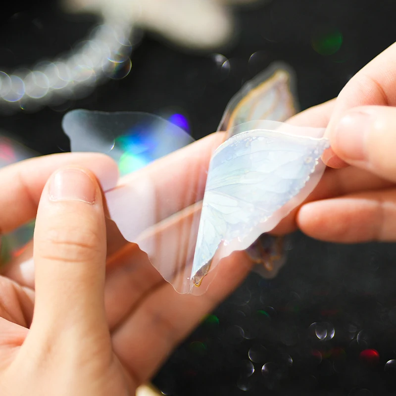 Pet Waterproof Butterfly Sticker Pack Ice Crystal Laser Gold Ins Style Retro Butterfly Handbook Sticker