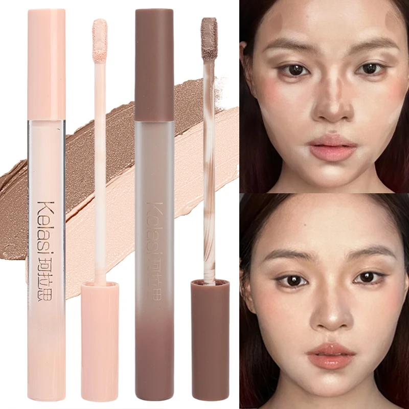 Face Liquid Brighten Contour Highlight Stick ธรรมชาติ 3D ซีเมนต์จมูกสีเทา Shadow Cream Bronzer คอนซีลเลอร์แต่งหน้าเครื่องสําอาง