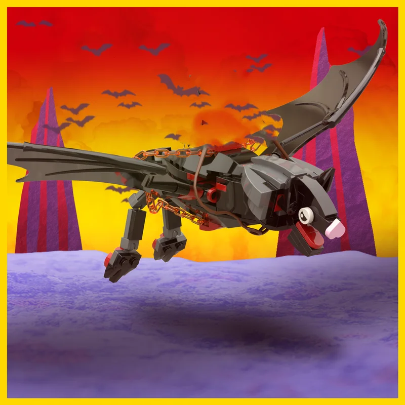 

138PCS Animated Movie Theme Basil's Bat Minion Movable Wings Great Mouse Detective MOC DIY Building Blocks Birthday Toys Gift