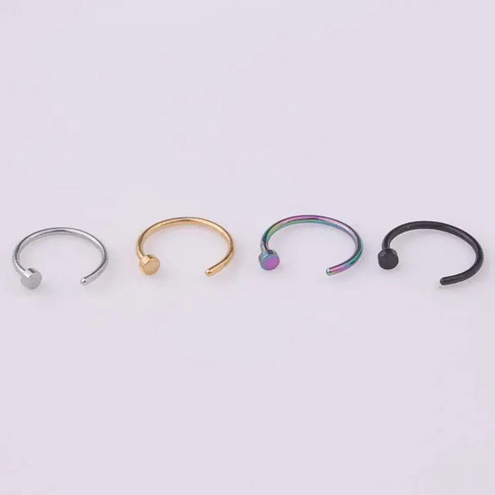 1/26PCS Set 20G Surgical Steel 1.5/2/2.5/3mm Flat Ball Clear Diamond CZ Nose Stud Rings Screw Piercing Jewelry For Woman Man