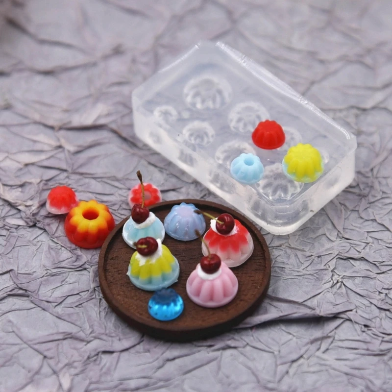 DIY Miniature Food Play Molds UV Resin Molds Simulated Food Small Cake Mold DIY Pudding Mould Epoxy Casting Molds Craft