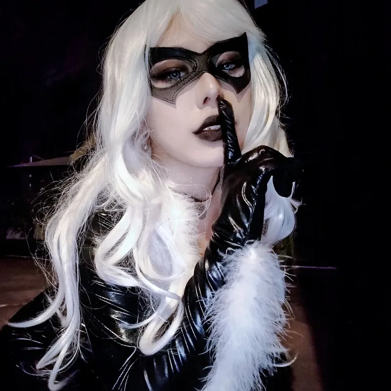 Black Gothic Harajuku Punk Sexy Cat PU Leather Eye Mask Masquerade Mask Cosplay Handsome Eye Mask Role Play Accessories