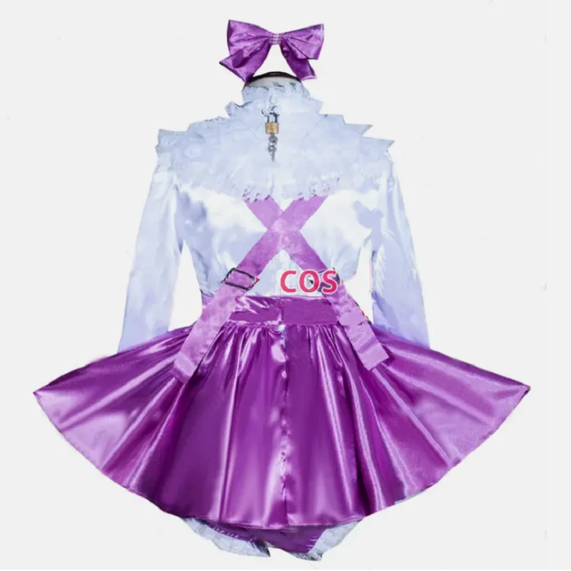 Hot selling French girl maid Sisi satin lockable dress cosplay costume customization