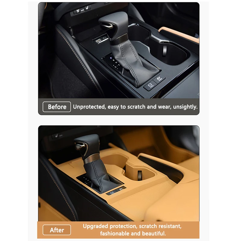 QHCP Car Gear Panel Pad Gear Shift Panel Trim Water Cup Holder Silicone Central Console Water Cup Box For Lexus ES 200 260 22-24