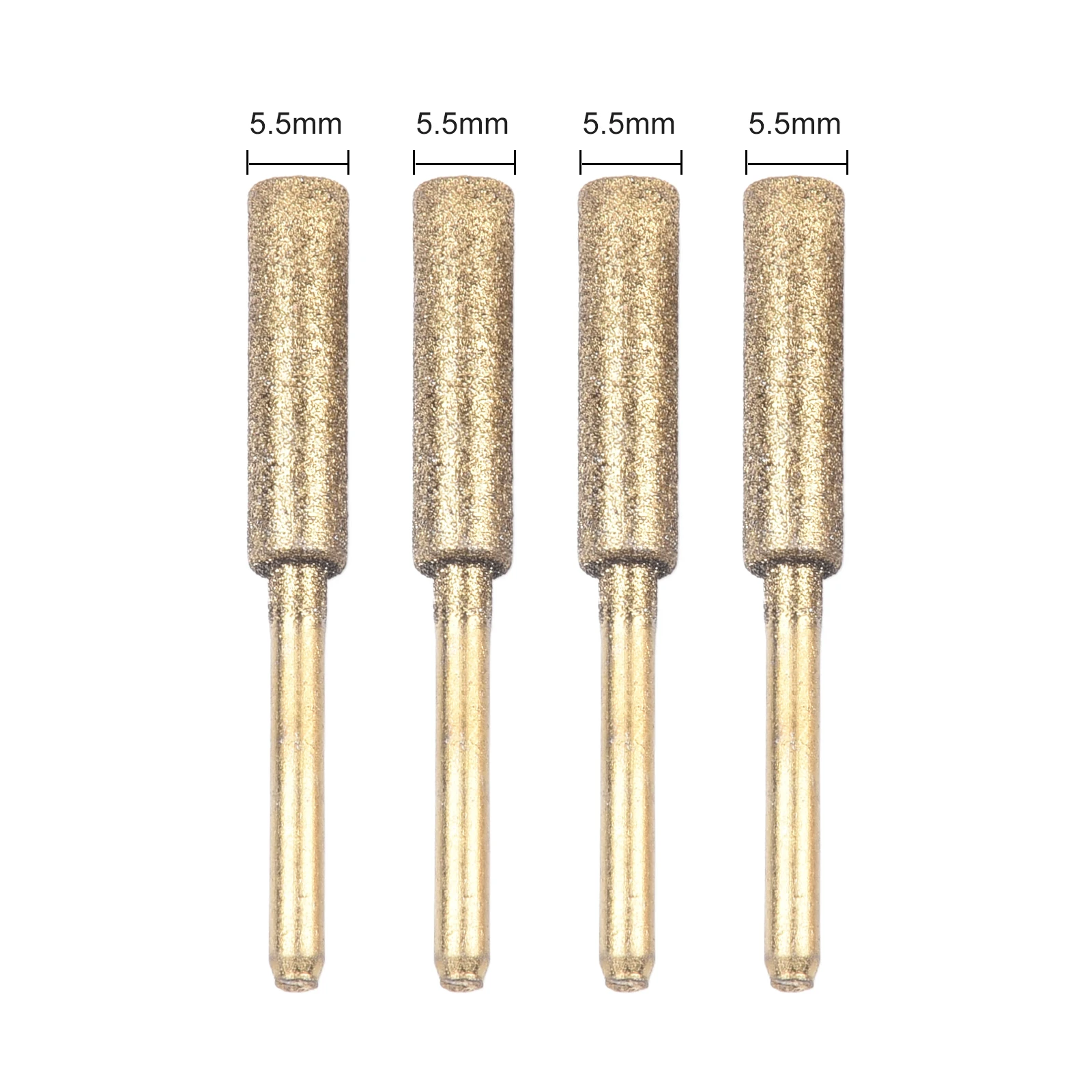 4pcs 4.0/4.8/5.5mm Coated Cylindrical Burr Chainsaw Sharpener Stone File Chain Sharpening Carving Grinding Tools Kits