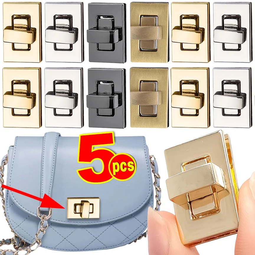 5pcs Metal Locks Bag Clasp Catch Buckles for Handbags Shoulder Bags Purse Totes Closures Snap Clasps DIY Craft Bag Accessories