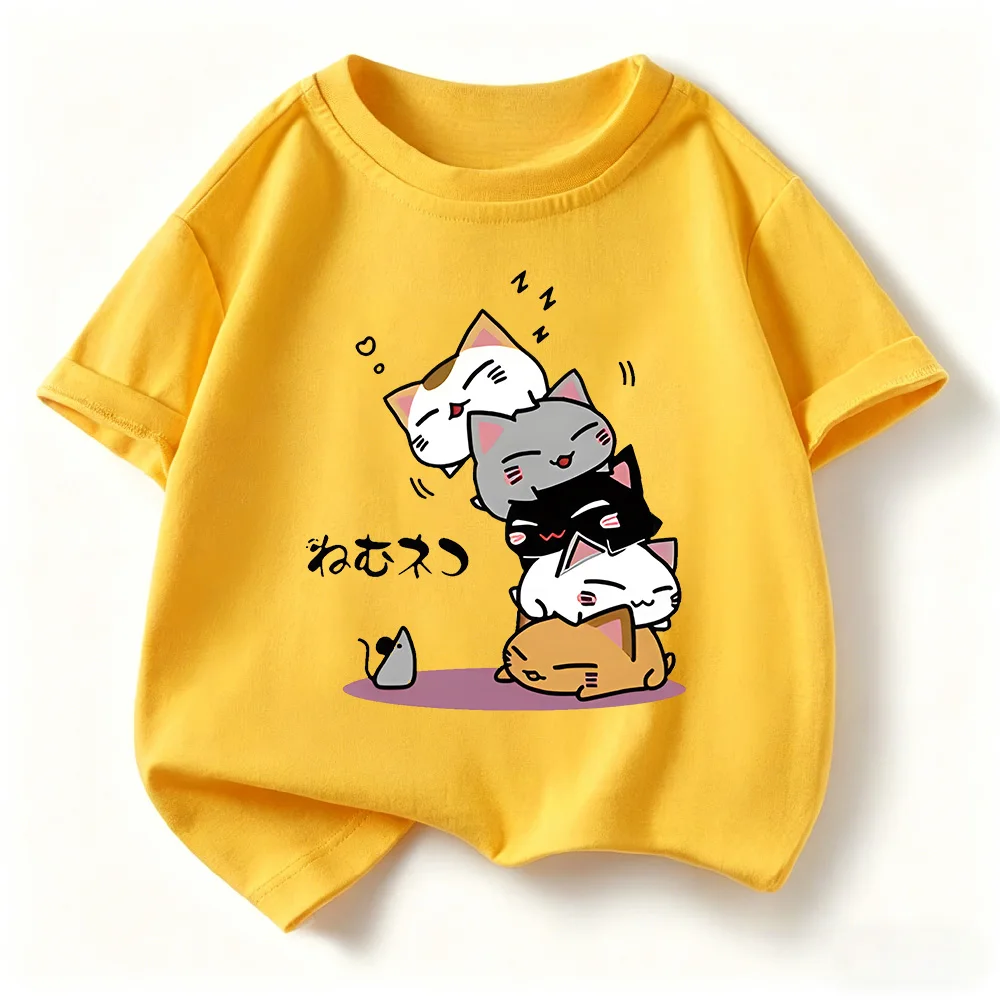 Children's T-shirt Summer Soft Skin Friendly Loose Comfortable Casual Simple and Versatile Cartoon Printed Short Sleeved Top