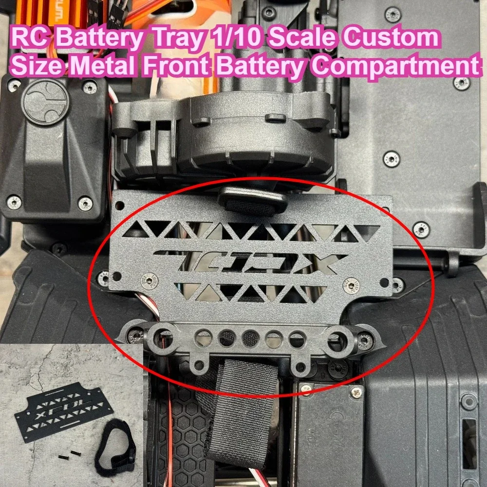 RC Crawler Metal Front Battery Tray custom size For Axial SCX10 III Gladiator 1/10 scale Chassis Upgrade Replacement Accessory
