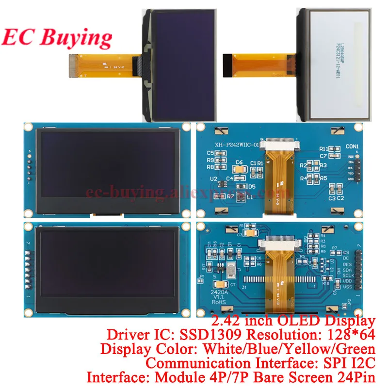 2.42 inch OLED Display LCD Screen Module 2.42
