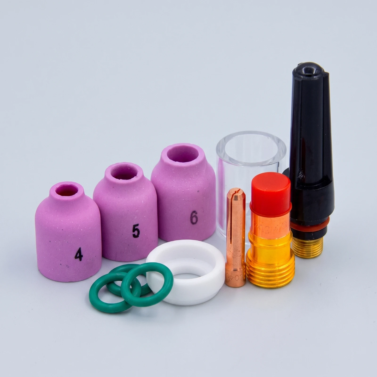12 Pieces TIG Joining Torch Consumables Kit Replacement TIG Torch Consumables Kit Hardware Ceramic Copper for Welders, Workshop view 6