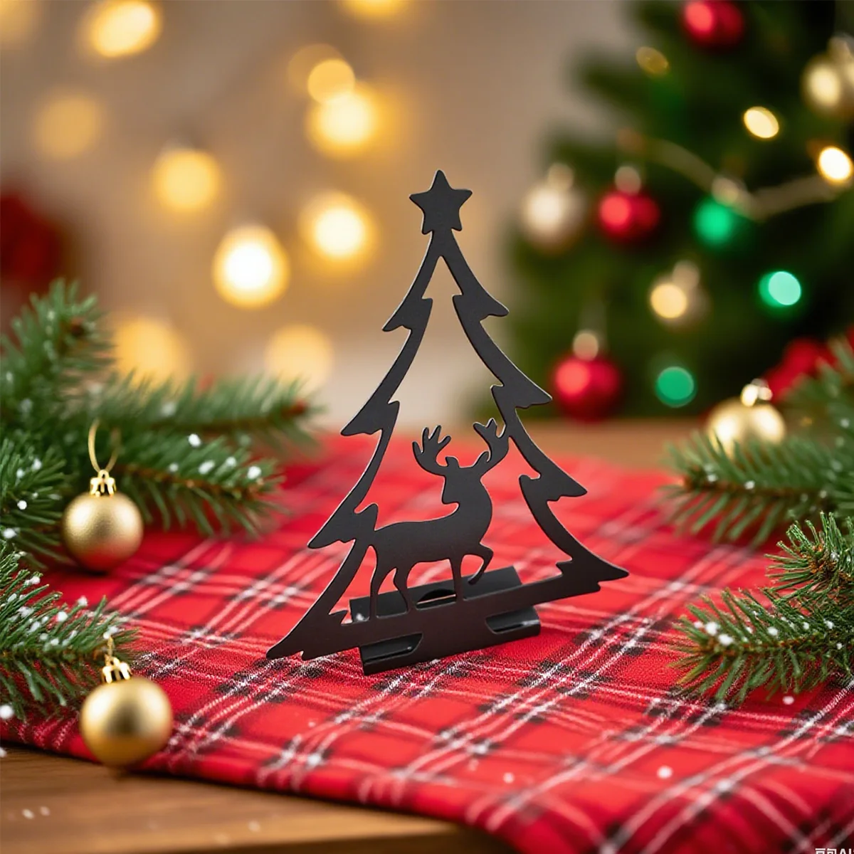 1Pc Iron Christmas Tree Candle Holder, Metal Candle Holder, for Christmas/Wedding Decoration, Christmas Table Centerpiece Decoration, Christmas Gift, Christmas Decoration DIY Foldable Design
