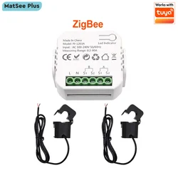 Smart Life ZigBee Energy Meter Two Way 1, 2 Channel with Current Transformer Clamp App Monitor Power 80A 110V/240V 50/60Hz