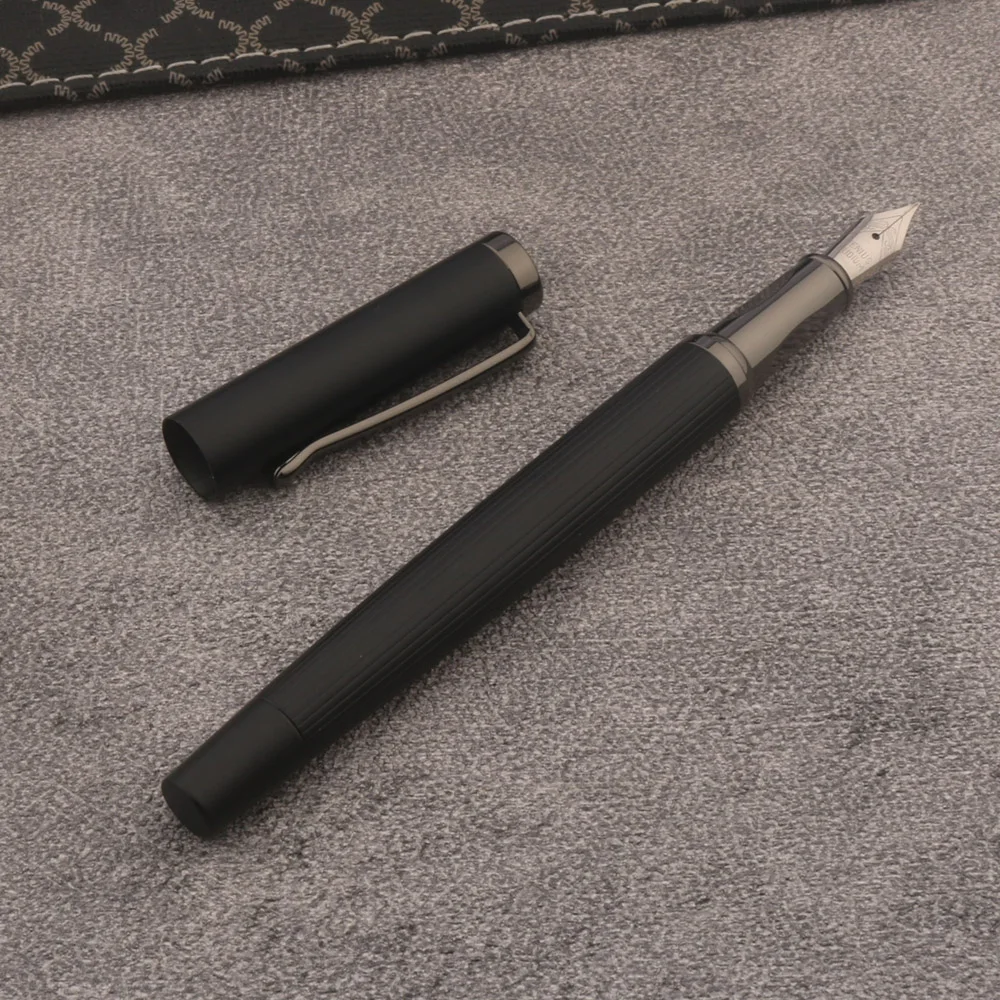 1pc metal fountain pen black Gun gray Roman Column Student Stationery Office Supplies image 6