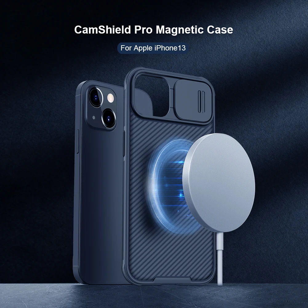 for iPhone 13 Case Camshield Slide Camera for Magsafe Magnetic Hard PC Soft Edge Lens Protection Cover