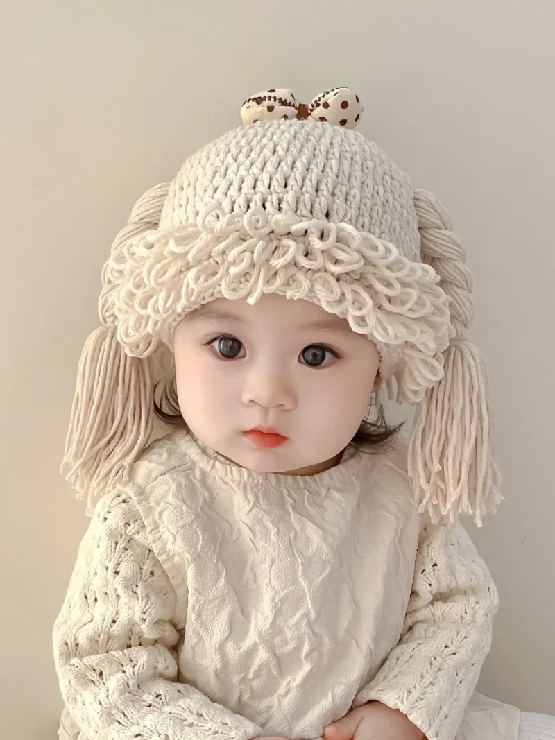 

New Girls One Piece Baby Autumn Spring Wig Cap Fried Dough Twists Braid Lovely Sweet Outdoor Warm Fashion