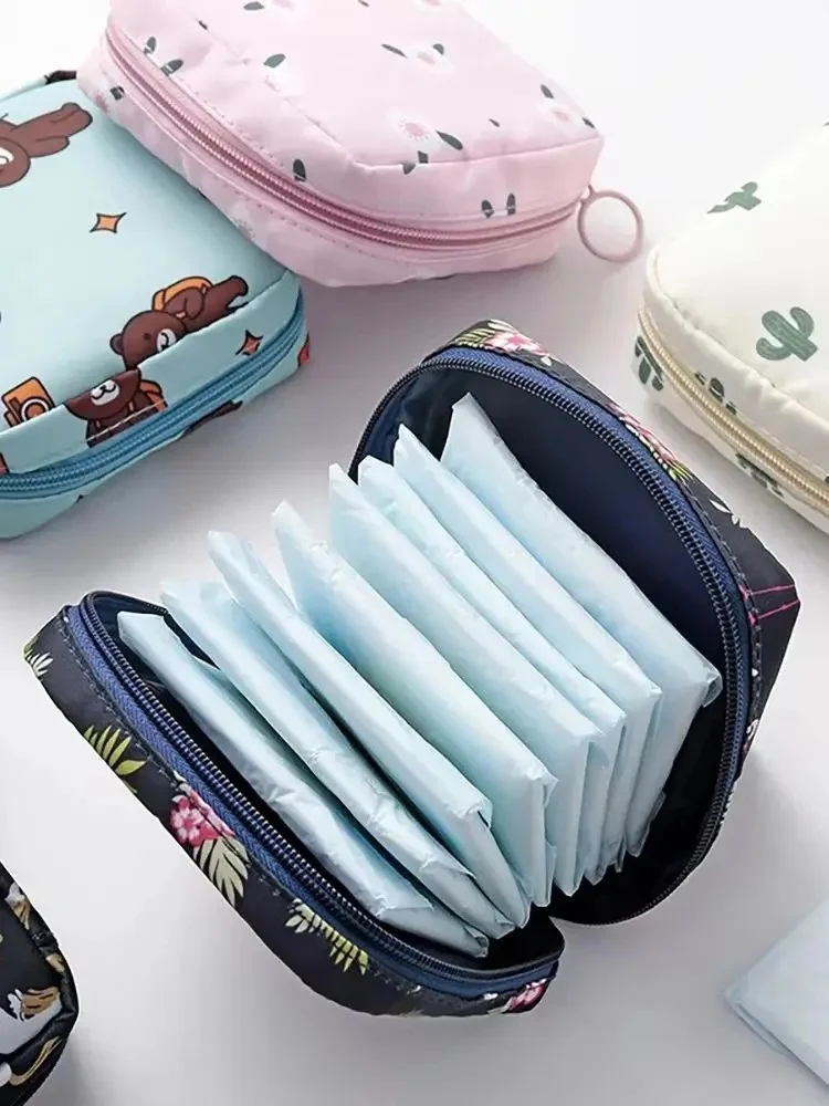 Cartoon-Muster Damen-Hygieneartikel-Tasche, Tragbare Wasserdichte Multifunktionale Organizer-Tasche für Tampons und Binden – Detail 1