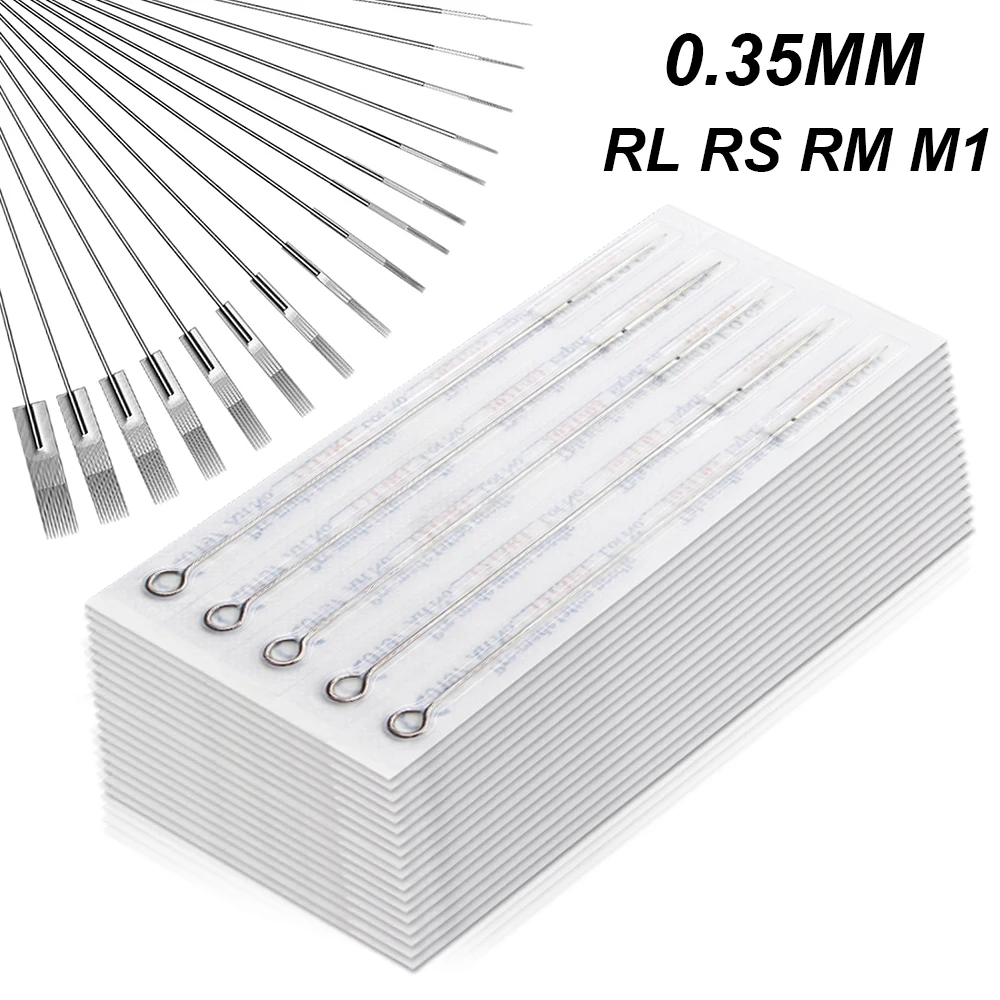 

10/20/30pcs Tattoo Needles RL RS RM M1 0.35mm Stainless Steel Disposable Sterile Standard Needles Supply For Tattoo Machine