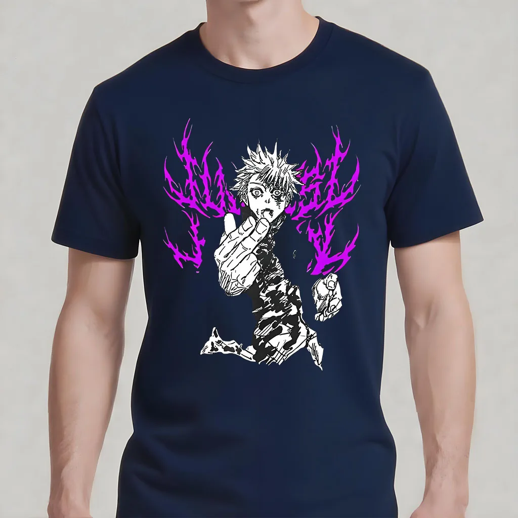 

Men's anime pattern T-shirt street wear casual short sleeved shirt, machine washable, cotton fabric,couple's outfit,holiday gift