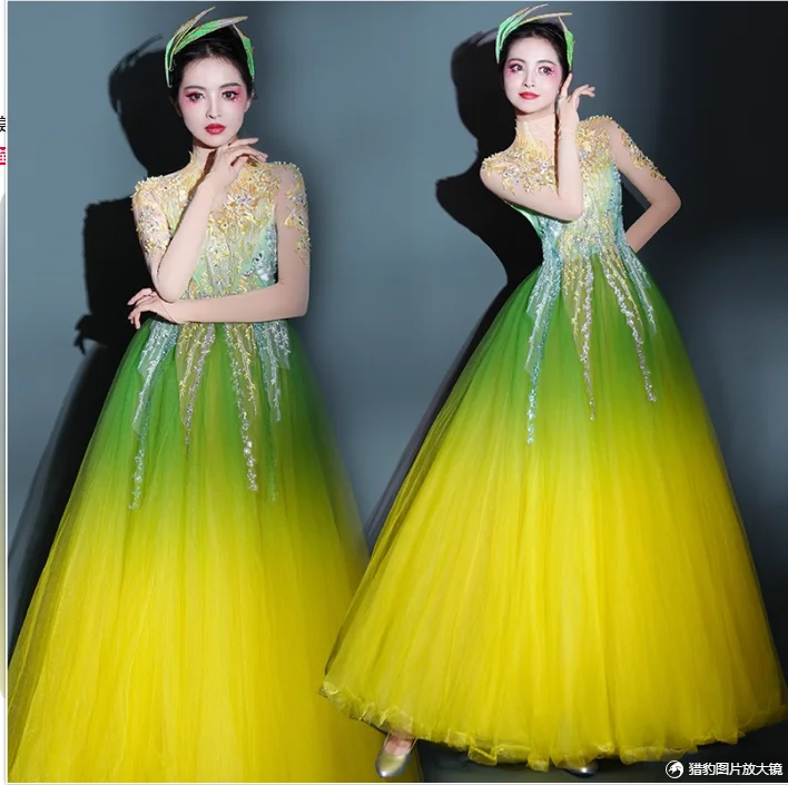 

Opening Dance Floor Skirt New Large-Scale Song Accompanied Dance Puff Skirt Modern Dance Costume