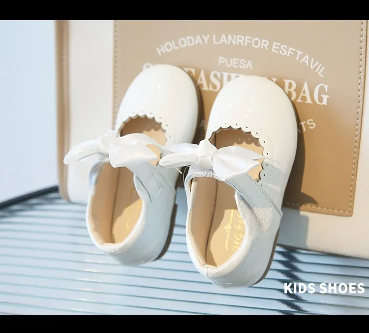 Mädchen-Prinzessinnenschuhe mit Schleife, flache Schuhe für Babys, Kleinkinder und Kinder, für Party, Tanz, Schule, mit Band, Frühling und Herbst, neue Mode, rutschfest, weich – Detail 11