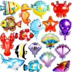 Sea animal balloons under the sea for children, helium balloons, Ocean World, mermaid, birthday party decoration, baby shower